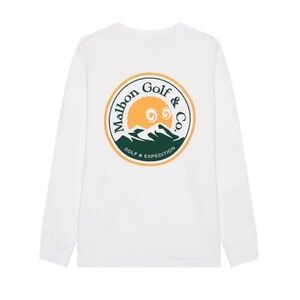 MALBON Expedition Long Sleeve Tee White Logo Shirt golf men’s Revolve Xl